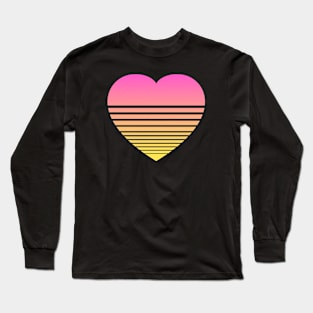 Gradient Heart - Pink Yelllow Long Sleeve T-Shirt